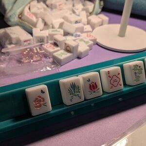Travel Mahjong Set with Teal Racks